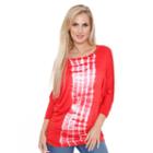 Women's White Mark Dolman Tunic, Size: Medium, Red