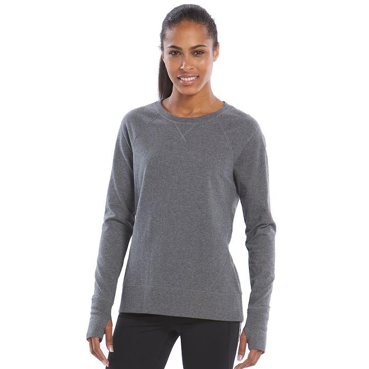 Women's Tek Gear® High-low Sweatshirt, Size: Large, Med Grey