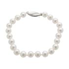 18k White Gold Aa Akoya Cultured Pearl Bracelet (6.5-7 Mm), Women's, Size: 7