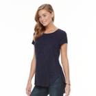 Women's Apt. 9&reg; Ribbed Tee, Size: Medium, Dark Blue
