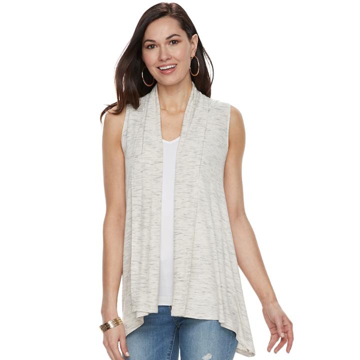 Women's Apt. 9&reg; Sleeveless Cardigan, Size: Small, Natural