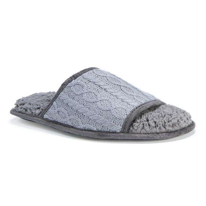 Muk Luks Men's Andy Sweater Slide Slippers, Size: Medium, Light Grey