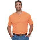 Big & Tall Croft & Barrow&reg; Classic-fit Easy-care Interlock Henley, Men's, Size: Xxl Tall, Brt Orange