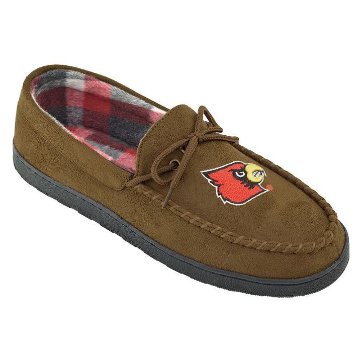 Men's Louisville Cardinals Microsuede Moccasins, Size: 13, Brown