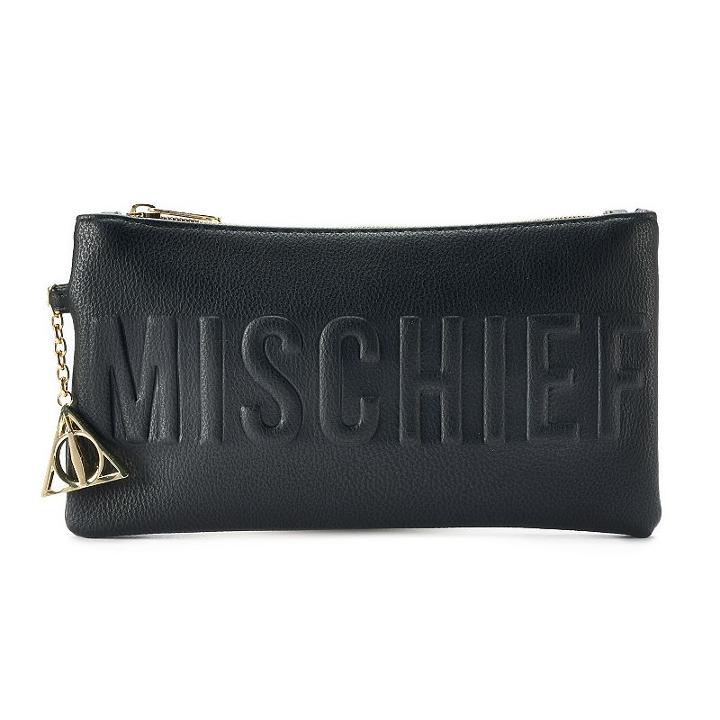 Harry Potter Mischief Managed Embossed Clutch, Women's, Black