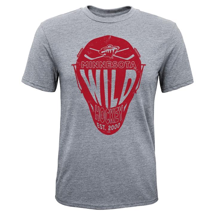 Boys 8-20 Minnesota Wild Helmet Goals Tee, Size: Xl 18-20, Grey