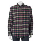 Big & Tall Croft & Barrow&reg; Slim-fit Plaid Flannel Button-down Shirt, Men's, Size: 3xl Tall, Blue