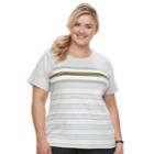 Plus Size Croft & Barrow&reg; Essential Crewneck Tee, Women's, Size: 0x, Light Grey