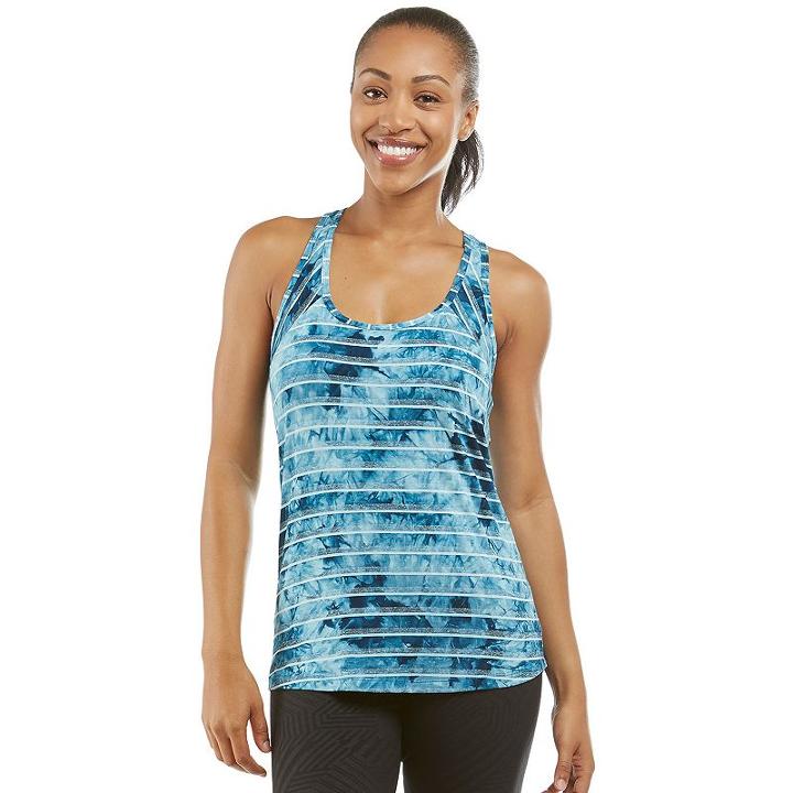 Women's Balance Collection Avery Tie-dyed Racerback Tank Top, Size: Xl, Med Blue