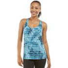 Women's Balance Collection Avery Tie-dyed Racerback Tank Top, Size: Xl, Med Blue