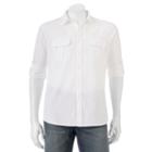 Men's Apt. 9&reg; Modern-fit Crosshatch Roll-tab Button-down Shirt, Size: Xl, White