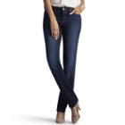 Women's Lee Perfect Fit Straight-leg Jeans, Size: 10 Short, Dark Blue