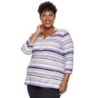 Plus Size Croft & Barrow&reg; Henley, Women's, Size: 4xl, Med Grey