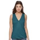 Juniors' Awake Surplice High-low Tank, Teens, Size: Large, Green Oth