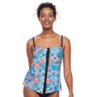Women's Croft & Barrow&reg; Flyaway Bandeaukini Top, Size: 18, Bandana Floral Paisley