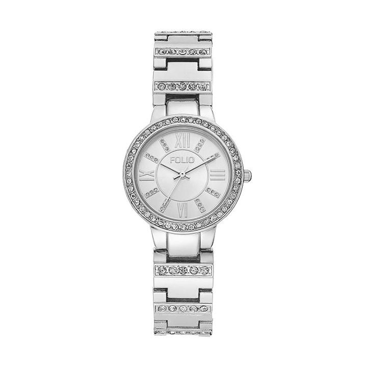 Folio Women's Crystal Watch, Size: Medium, Grey