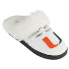 Women's Miami Hurricanes Plush Slippers, Size: Small, White