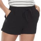 Juniors' Joe B Tie Front Soft Shorts, Teens, Size: Xl, Black