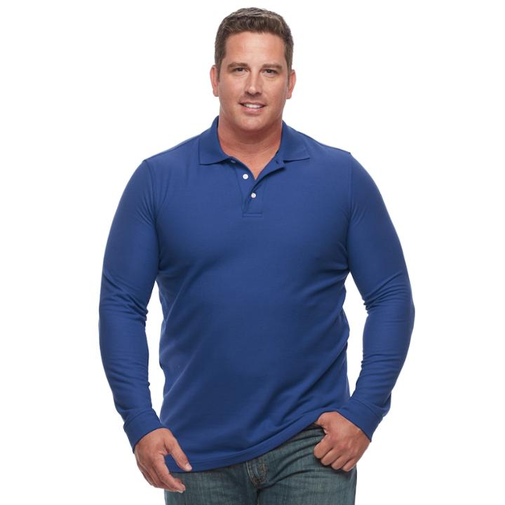 Big & Tall Croft & Barrow&reg; Classic-fit Stretch Performance Pique Polo, Men's, Size: 3xl Tall, Dark Blue