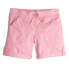 Girls 7-16 & Plus Size So&reg; Rolled Cuff Cargo Bermuda Shorts, Size: 12 1/2, Light Pink