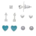 Lc Lauren Conrad Arrow & Heart Nickel Free Stud Earring Set, Women's, Blue