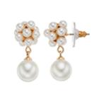 Lc Lauren Conrad Simulated Pearl Cluster Nickel Free Drop Earrings, Women's, White