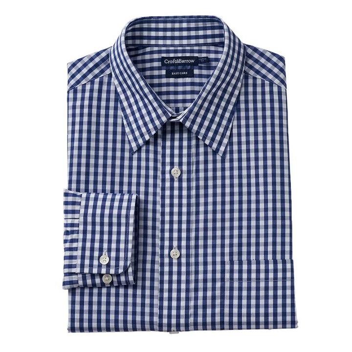 Men's Croft & Barrow&reg; Classic-fit Easy-care Point-collar Dress Shirt, Size: 14.5-32/33, Blue