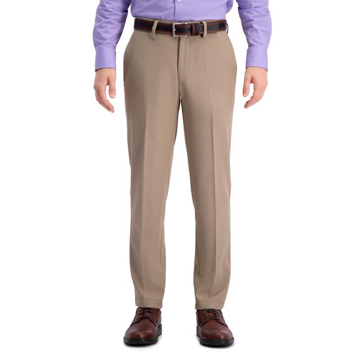 Big & Tall Haggar&reg; Cool 18&reg; Pro Slim-fit Wrinkle-free Flat-front Super Flex Waist Pants, Men's, Size: 34x36, Med Beige
