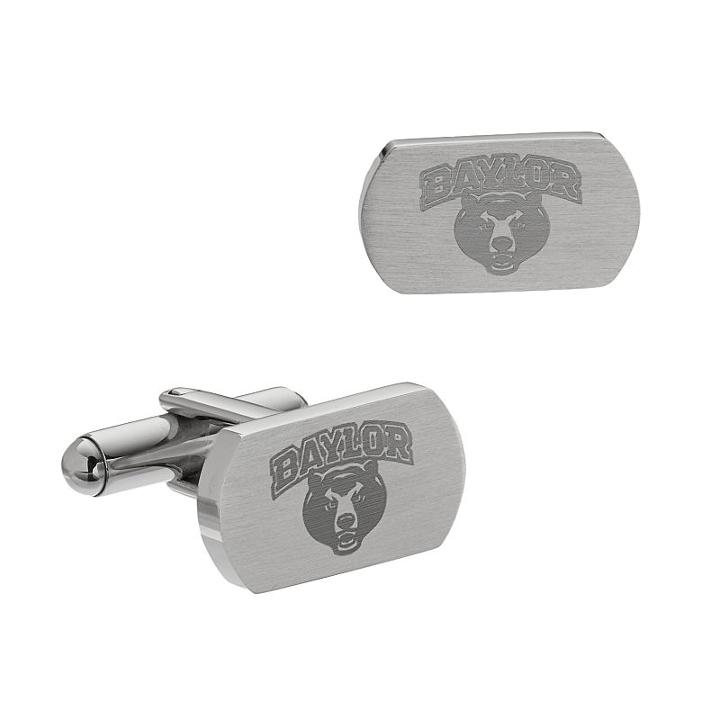 Fiora Stainless Steel Baylor Bears Cuff Links, Men's, Grey