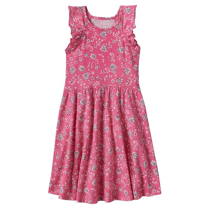 Girls 4-10 Jumping Beans&reg; Flutter Sleeves Print Dress, Girl's, Size: 10, Med Pink