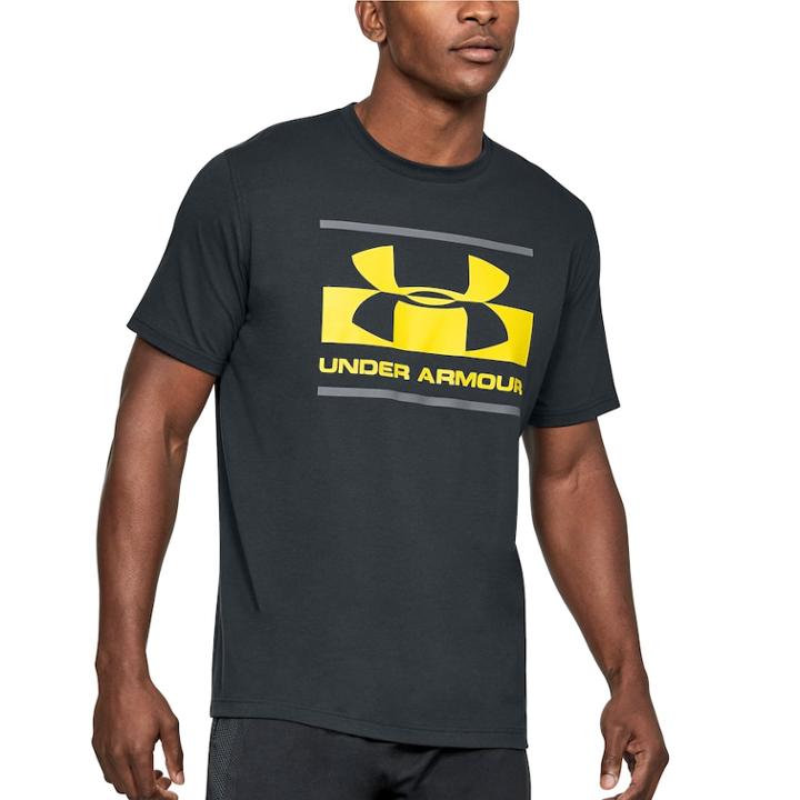 Men's Under Armour Block Logo Tee, Size: Xxl, Grey (charcoal)
