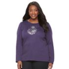 Plus Size Croft & Barrow&reg; Holiday Tee, Women's, Size: 1xl, Purple