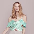 Lc Lauren Conrad Dress Up Shop Collection Cold-shoulder Top - Women's, Size: Xl, Lt Green