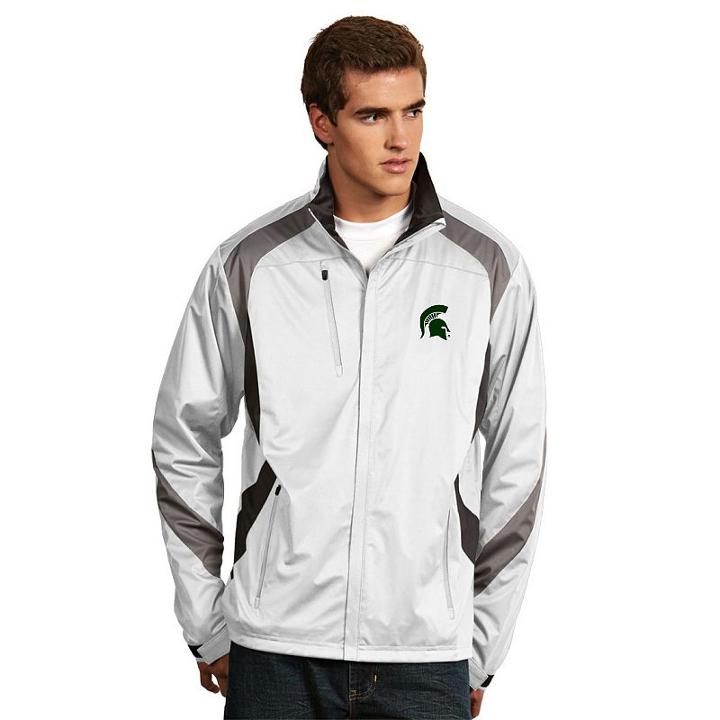 Men's Antigua Michigan State Spartans Tempest Desert Dry Xtra-lite Performance Jacket, Size: Xl, White