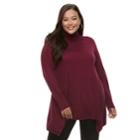 Plus Size Apt. 9&reg; Turtleneck Tunic Sweater, Women's, Size: 2xl, Drk Purple