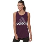 Women's Adidas Essential Linear Logo Tank, Size: Medium, Dark Red