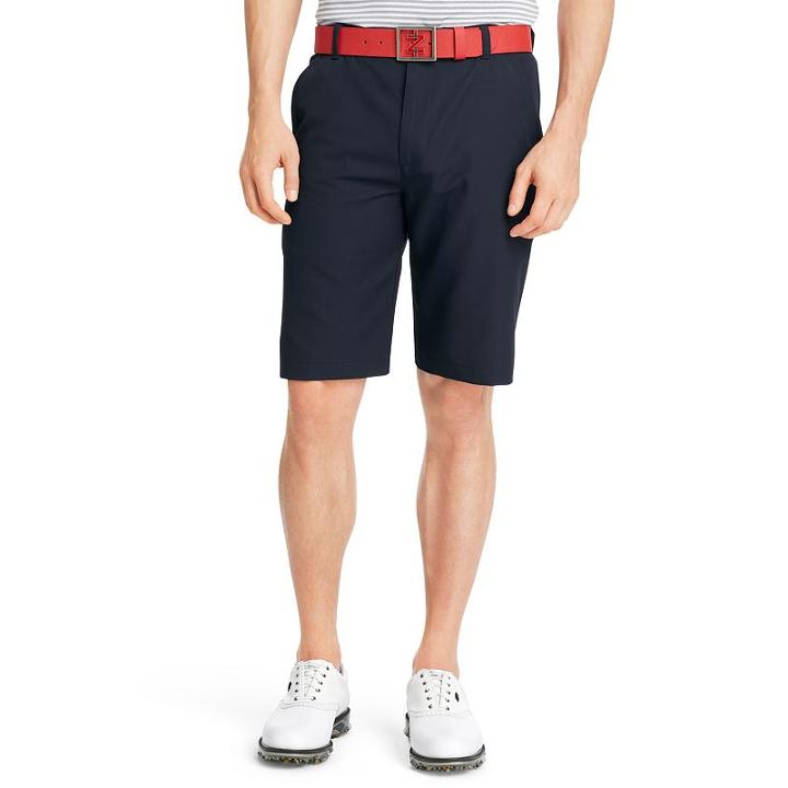 Men's Izod Solid Microfiber Performance Golf Shorts, Size: 34, Dark Blue
