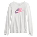 Girls 7-16 Nike Split Futura Long Sleeve Tee, Size: Xl, White