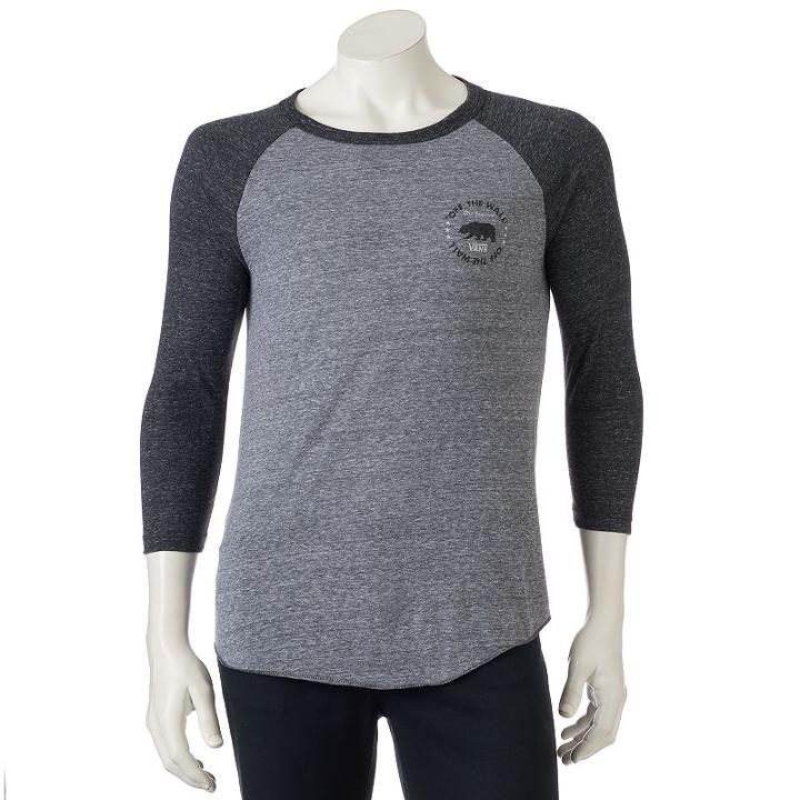 Men's Vans Graphic Raglan Tee, Size: Xxl, Med Grey