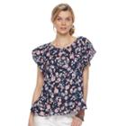 Women's Dana Buchman Flutter Sleeve Peplum Top, Size: Xs, Light Pink