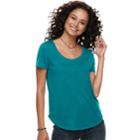 Juniors' Mudd&reg; Roadtrip Scoopneck Tee, Teens, Size: Medium, Dark Blue
