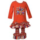 Girls 4-6x Bonnei Jean 2-piece Turkey Dress Set, Size: 4, Orange
