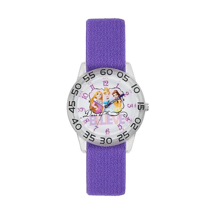 Disney Princess Cinderella, Rapunzel & Belle Kids' Time Teacher Watch, Women's, Purple