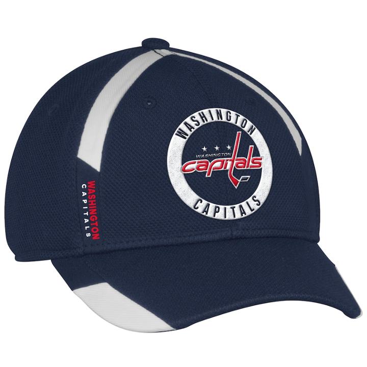Adult Adidas Washington Capitals Practice Jersey Flex-fit Cap, Men's, Size: S/m, Blue (navy)