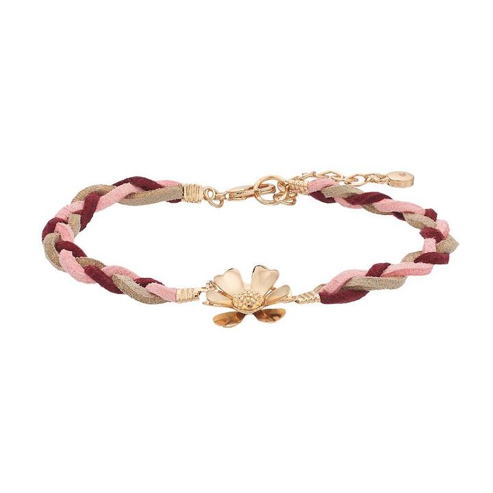 Lc Lauren Conrad Red Braided Flower Bracelet, Women's, Multicolor