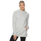 Women's Tek Gear&reg; Fleece Raglan Tunic Hoodie, Size: Large, Light Grey