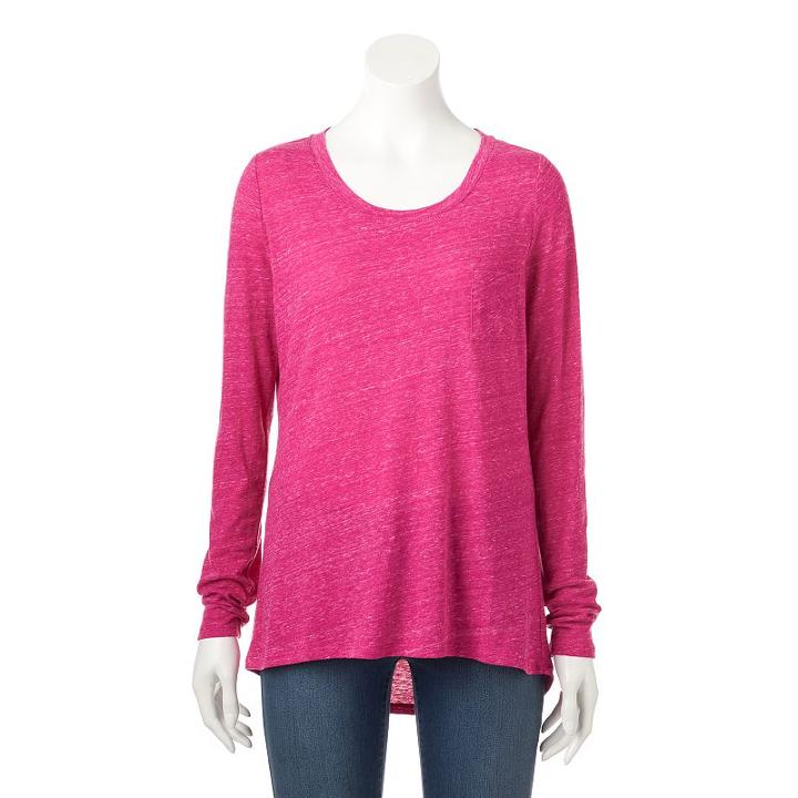 Women's Sonoma Goods For Life&trade; Nep High-low Tee, Size: Small, Dark Pink