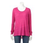 Women's Sonoma Goods For Life&trade; Nep High-low Tee, Size: Small, Dark Pink