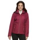 Women's Croft & Barrow&reg; Hooded Quilted Trapunto Jacket, Size: Small, Dark Red