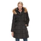 Women's Chaps Hooded Heavyweight Puffer Jacket, Size: Medium, Black